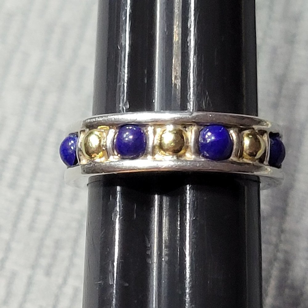 Vintage Lagos Caviar Two-Tone Lapiz Band Ring